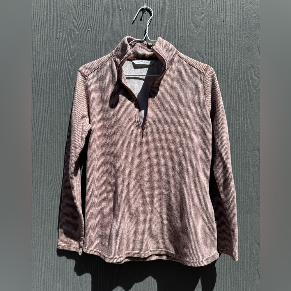 Woolrich Brand Women’s 1/4 Zip Long Sleeve in Houndstooth Size MD